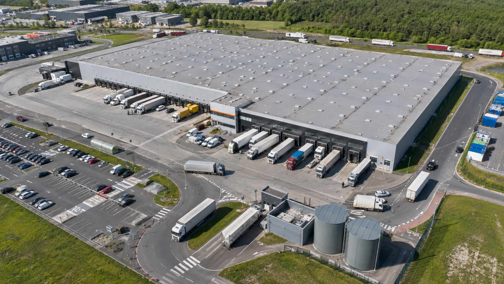 Aerial view of logistics site