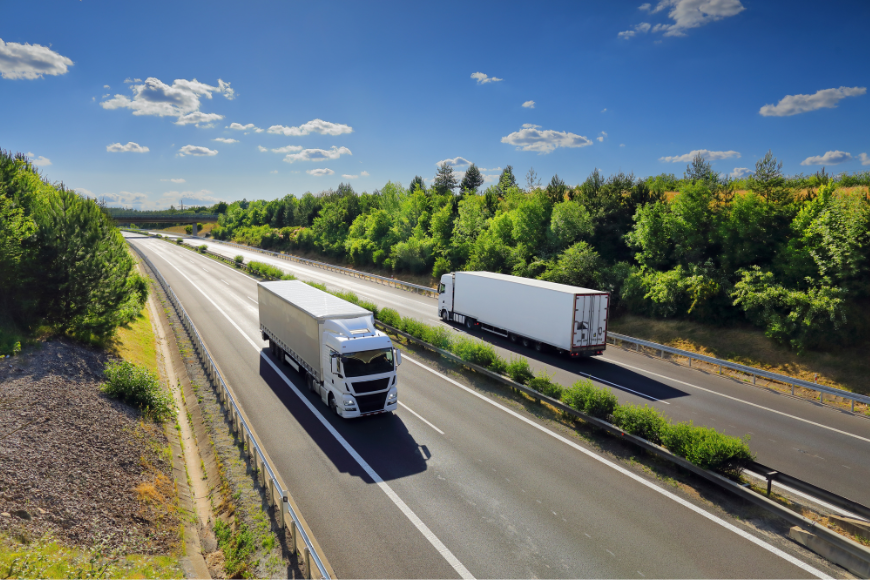 Trucks on highway